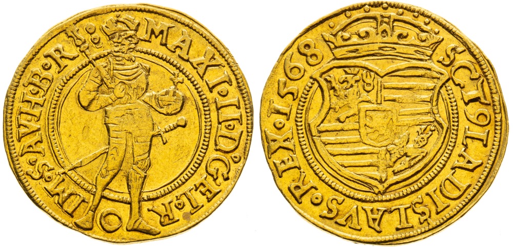 Dukát-1568-Maximilian-II-Praha