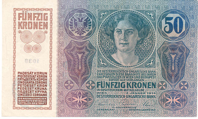 50 Koruna 1914/1919 s. 1038 (stamp) - back