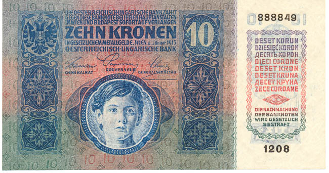 10 Koruna 1915/1919 s. 1208 (stamp) - back