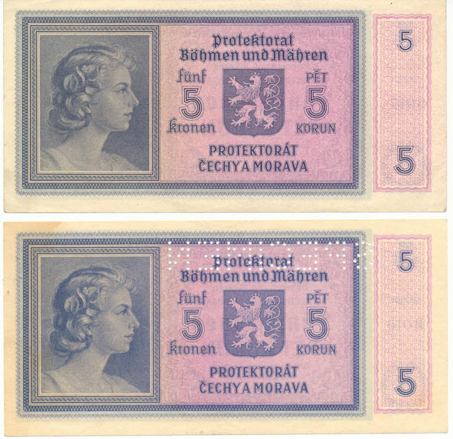 Lot 5 Koruna 1940 (2 pcs) - front