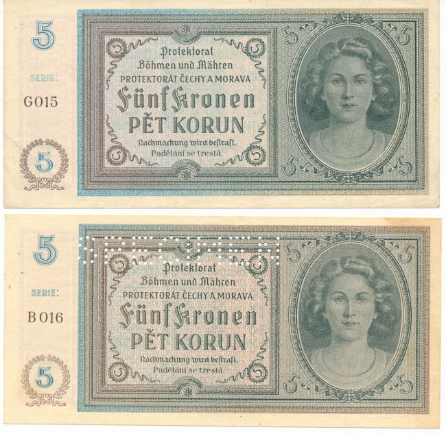 Lot 5 Koruna 1940 (2 pcs) - back