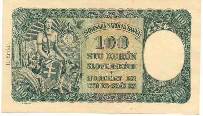 100 Koruna 1940 M 1 - back