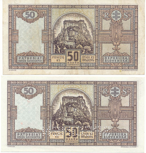 Lot 50 Koruna 1940 (2 pcs) - back