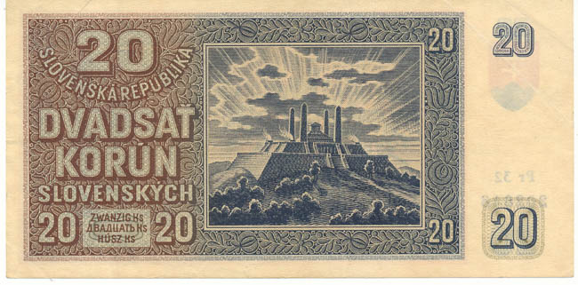 20 Koruna 1939 Pr 32 - back