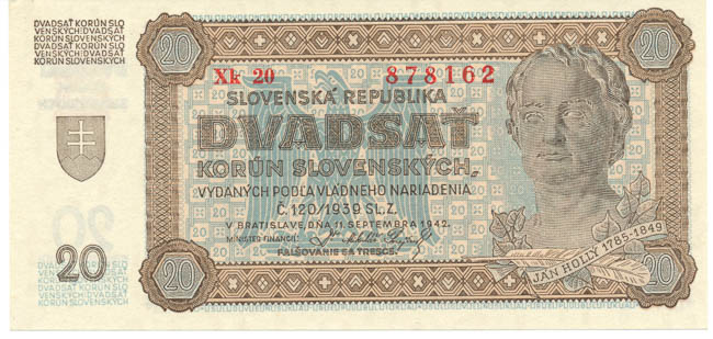 20 Koruna 1942 Xk 20 - front