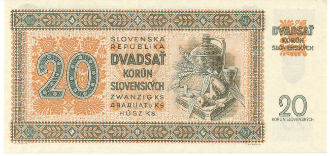 20 Koruna 1942 Xk 20 - back