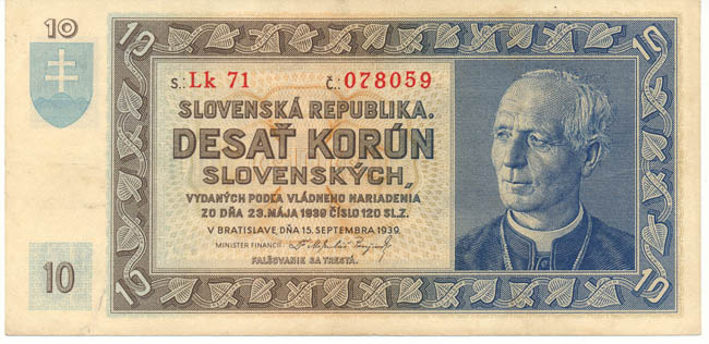 10 Koruna 1939 Lk 71 - front
