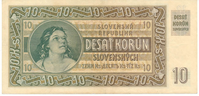 10 Koruna 1939 Lk 71 - back