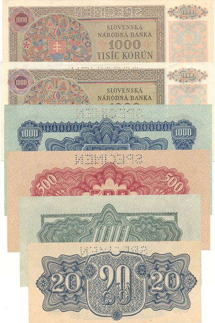 Lot of banknotes 1944/1945 (6 pcs) - back