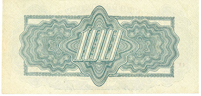 100 Koruna 1944 CA - back