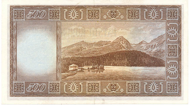 500 Koruna 1945 CA - back