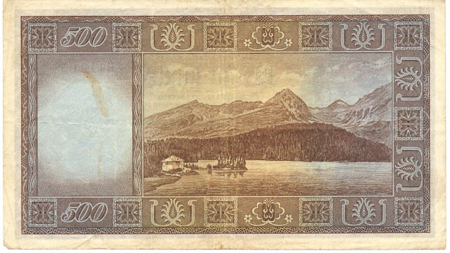 500 Koruna 1945 CB - back