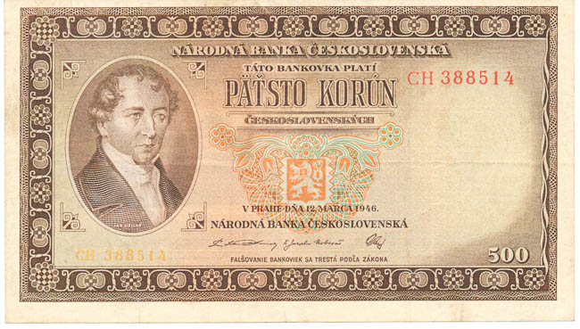 500 Koruna 1946 CH - front