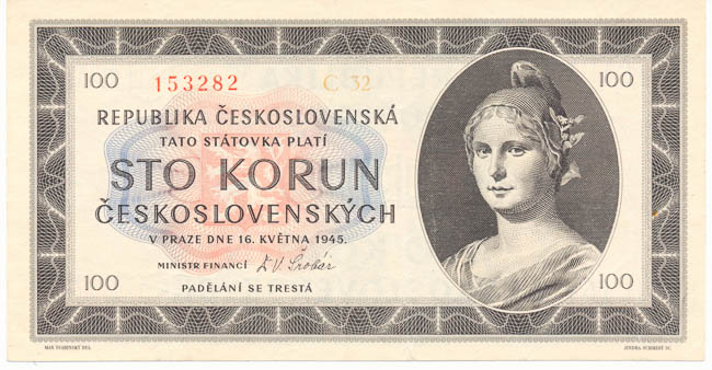 100 Koruna 1945 C 32 - front