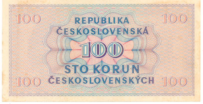100 Koruna 1945 A 15 - back