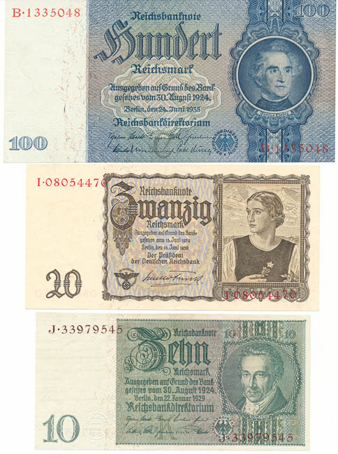 Lot of banknotes (3 pcs) - front
