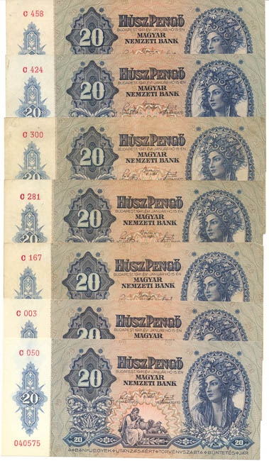Lot 20 Pengö 1941 (7 ks) - front
