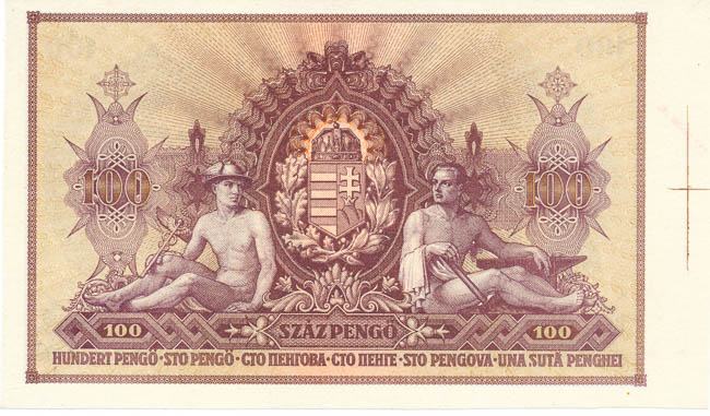 100 Pengö 1943 - back