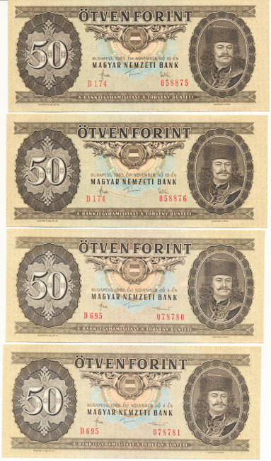 Lot 50 Forint (7 pcs) - front
