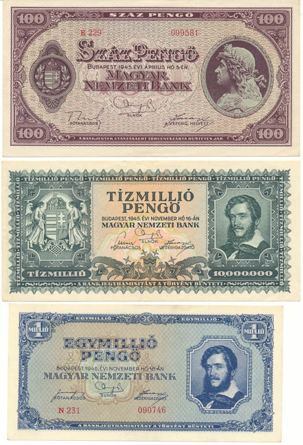 Lot of banknotes (10 pcs) - front