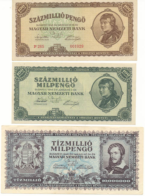 Lot of banknotes (10 pcs) - back