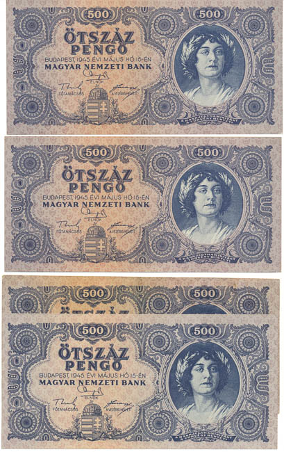 Lot 500 Pengö (4 pcs) - front