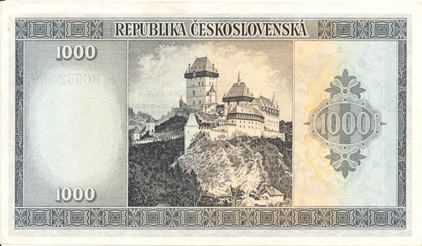 1000 Koruna (1945) BC - back