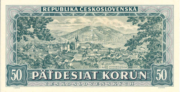 50 Koruna 1948 A 36 (perforated) - back