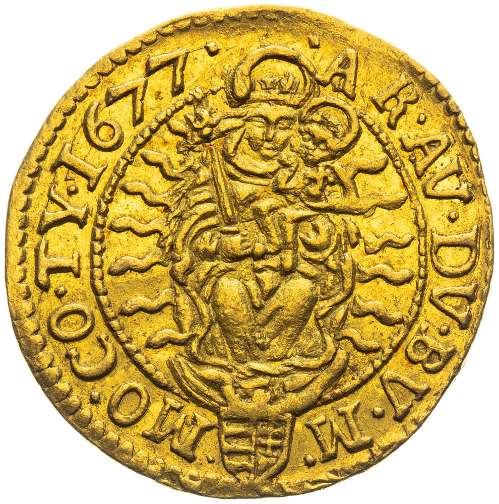 Dukát 1677 - revers