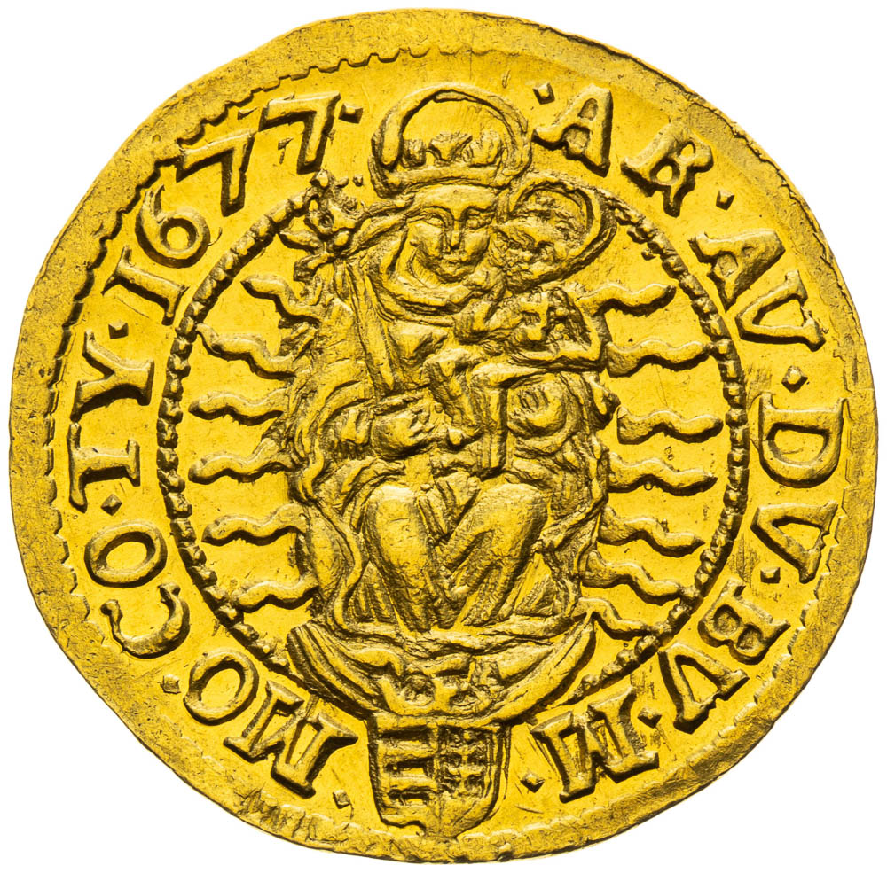 Dukát 1677 - revers