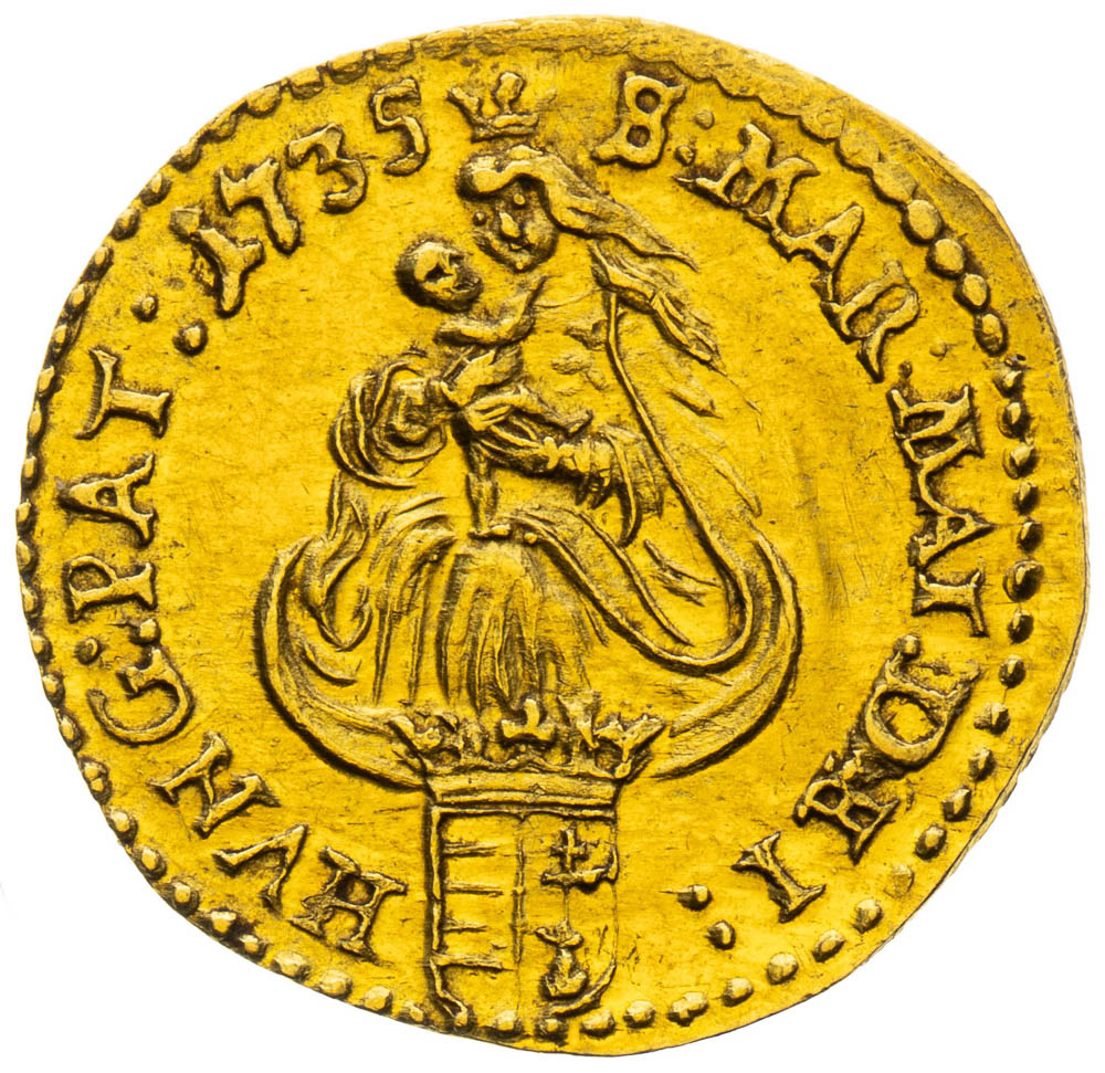 1/4 Dukát 1735 - revers