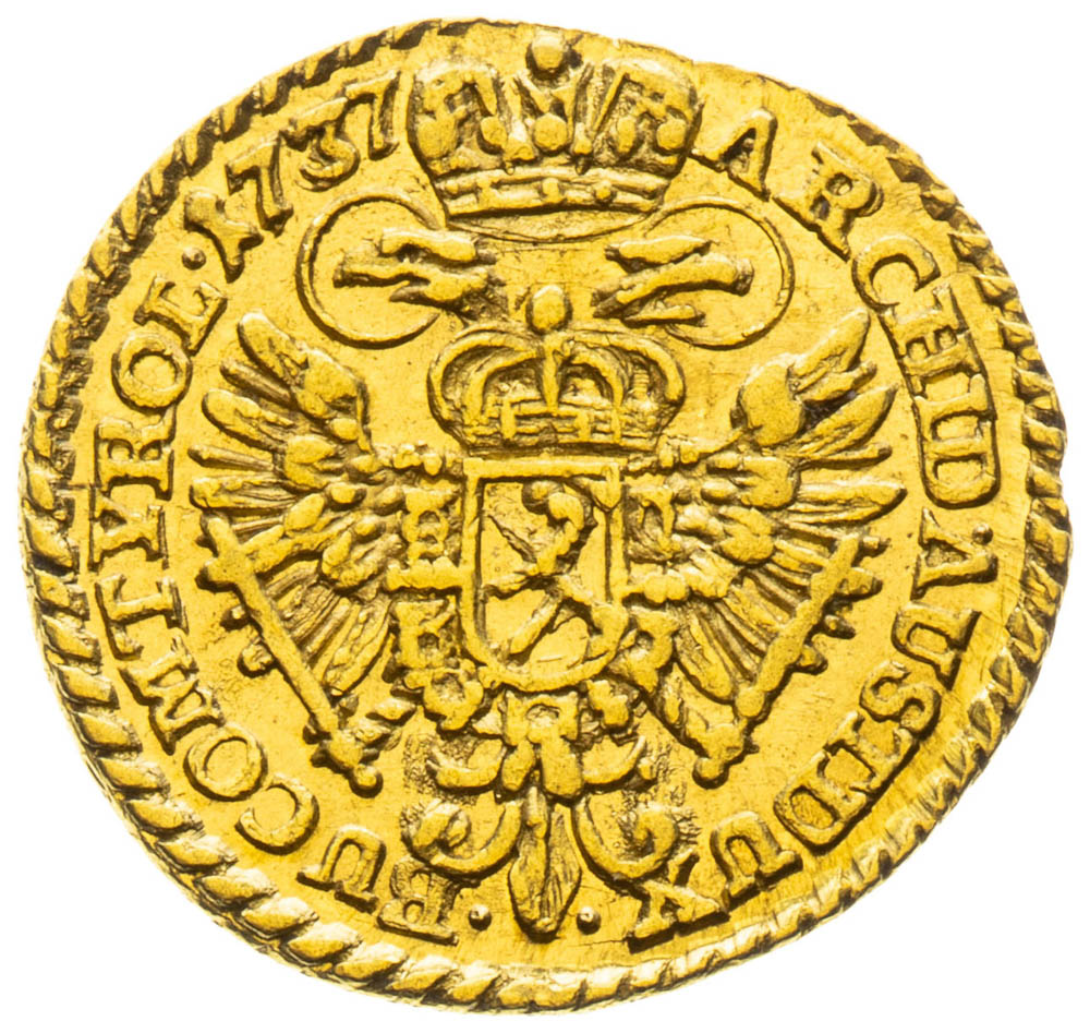 1/4 Dukát 1737 - revers