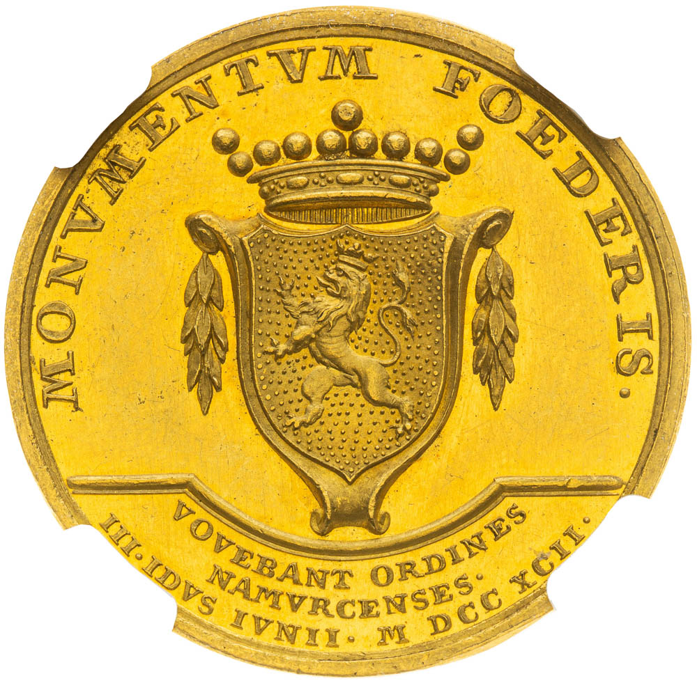 Zlatá medaile 1792 - revers