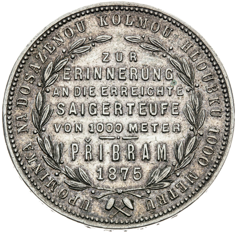 Příbramský zlatník 1875 - revers