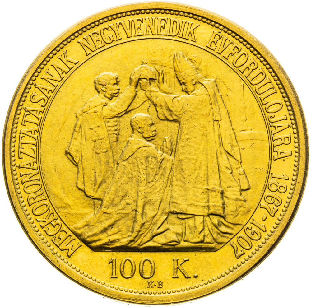 100 Korona 1907 (Novoražba) - revers