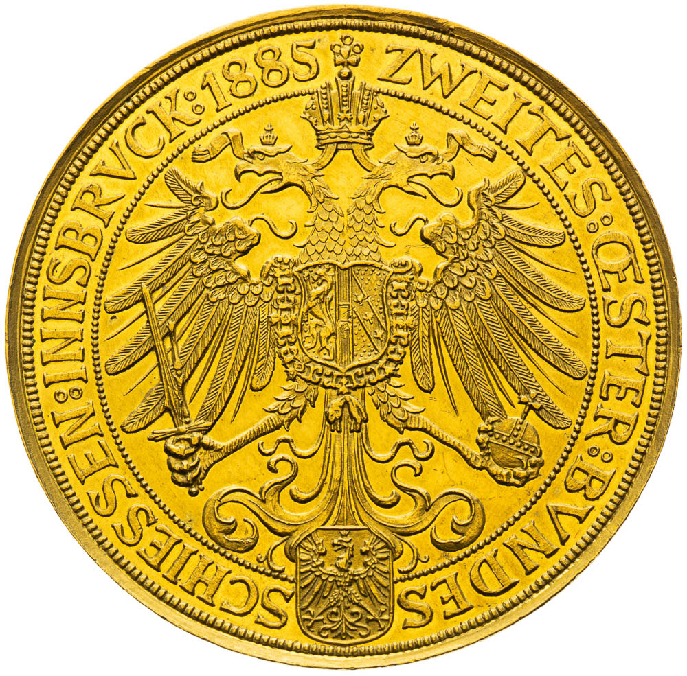 Zlatá medaile 1885 (4 Dukát) - revers