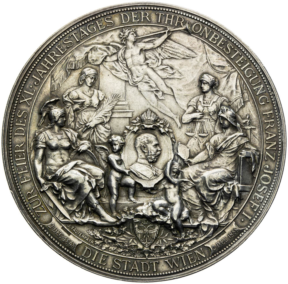 Stříbrná medaile 1888 - avers