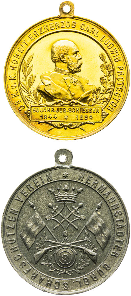 Zlatá a zinková medaile 1894 (2 ks) - avers