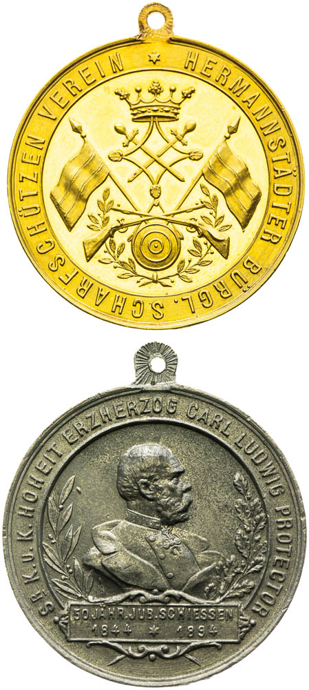Zlatá a zinková medaile 1894 (2 ks) - revers