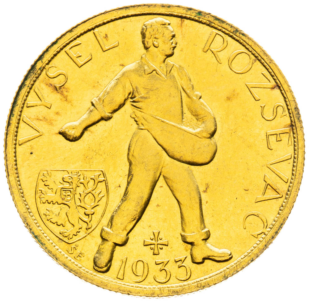 Zlatá medaila 1933 (Dukát - úmrtní) - revers