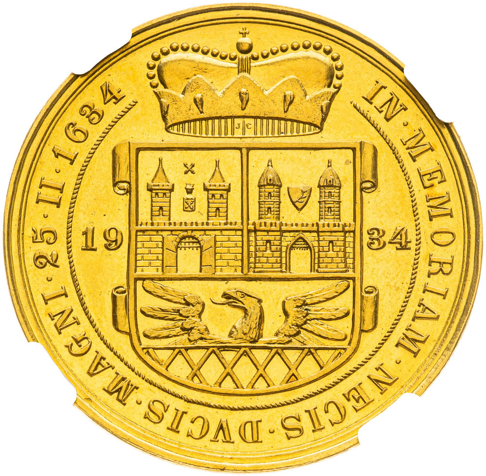 Zlatá medaile 1934 (10 Dukát) - revers