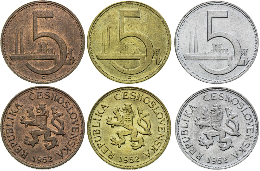 5 Koruna 1952 (Patternstrike - 3 pcs) - front