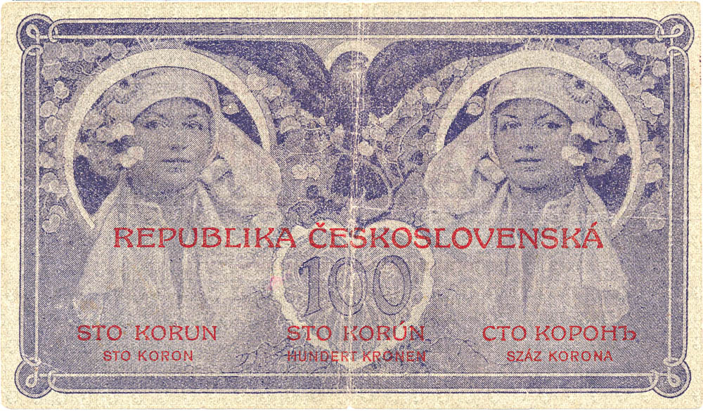 100 Kč 1919 - revers
