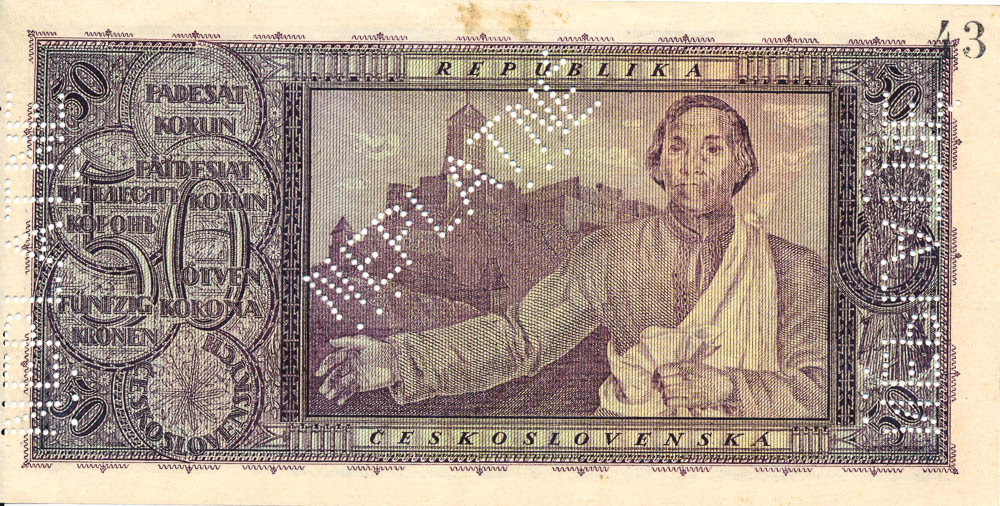 50 Kč 1922 (bankovní vzor) - revers