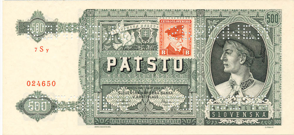 500 Ks 1941 (bankovní vzor) - avers