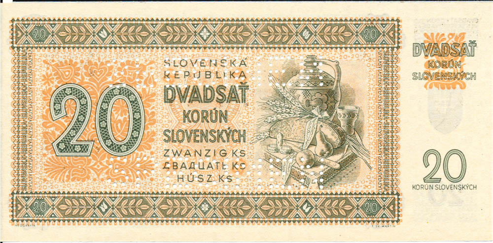 20 Ks 1942 (bankovní vzor) - revers