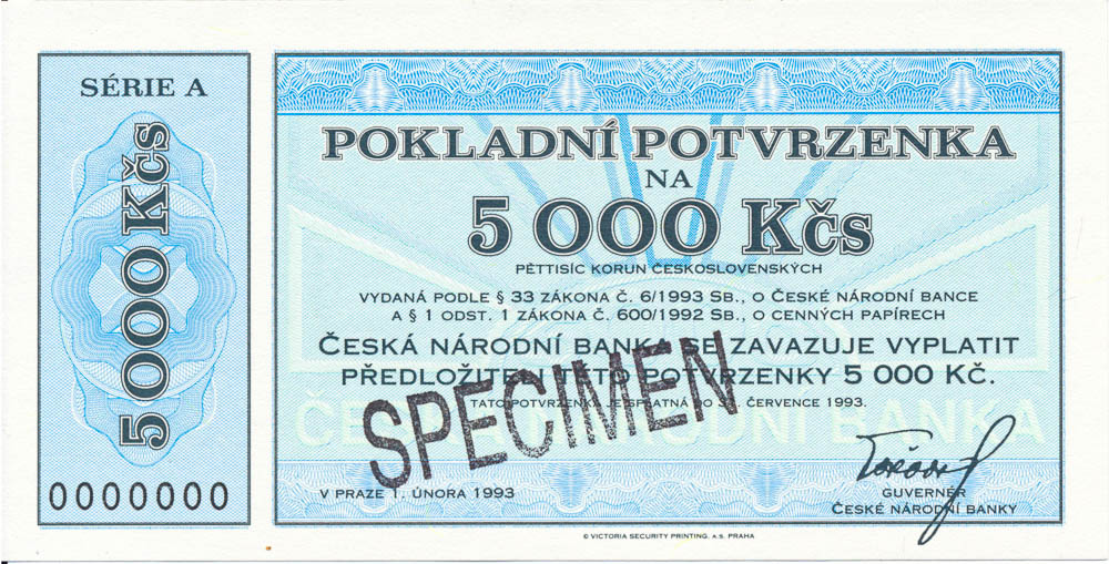 5000 Kčs 1993 - avers