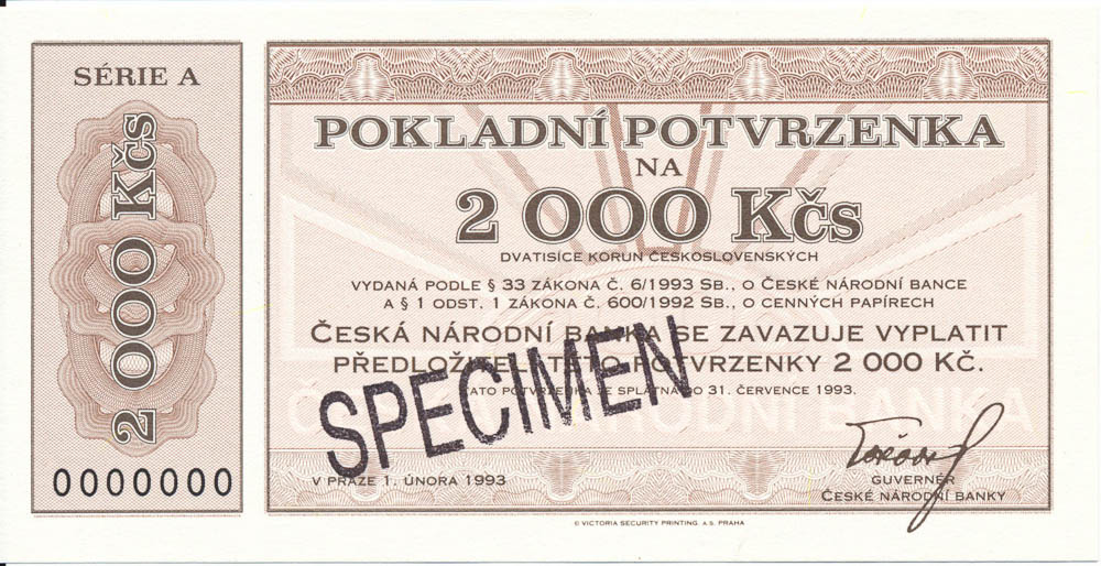 2000 Kčs 1993 - avers