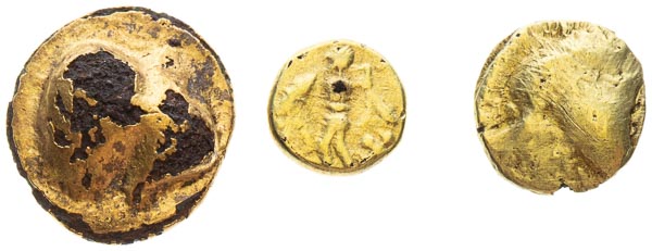 Lot of coins. AE, AR gold plated (3 pcs) - back