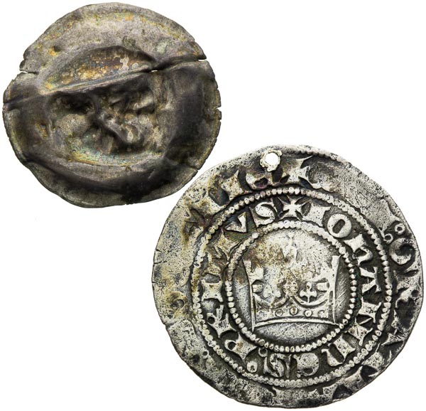 Prague groschen and bracteate
 - front